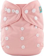 ALVABABY Christmas Baby Cloth Diaper Adjustable Washable Reusable for Baby Girls and Boys Infant Toddler Nappy 1 Pack with 2 Inserts QD71-2T